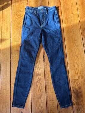 Everlane High Rise Skinny Jeans Dark Wash Minimalist Stretch Denim Size 25